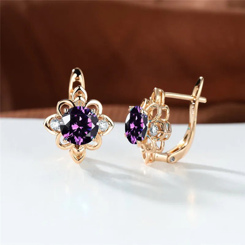 Boucles pierres bleues élégantes - FoytiShop