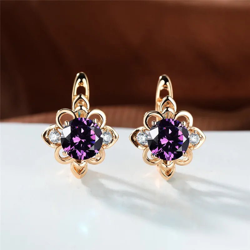 Boucles pierres bleues élégantes - FoytiShop