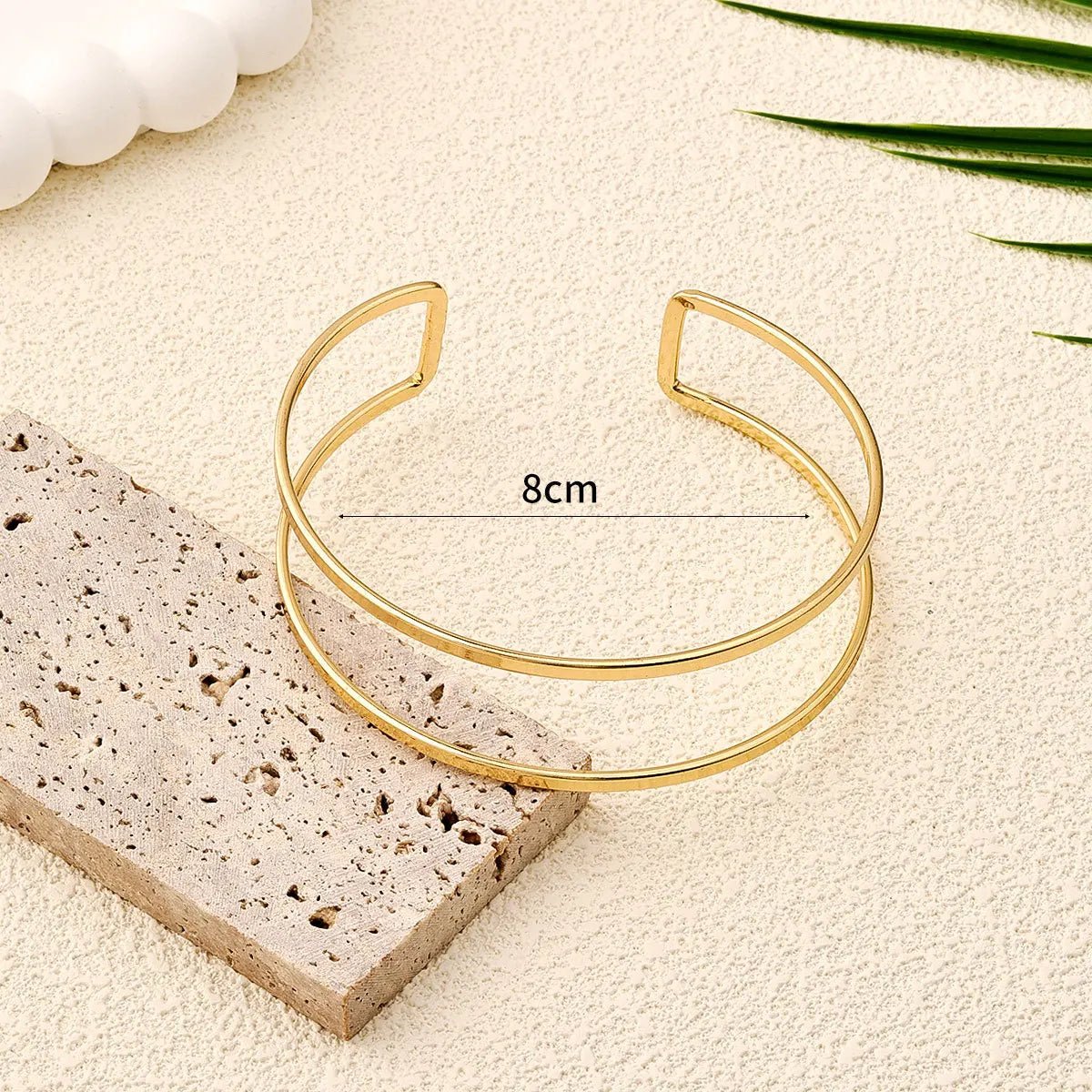 Bracelet de bras à ouverture supérieure minimaliste Vintage pour femmes, mode géométrique couleur or, bracelets circulaires, cadeaux de fête - FoytiShop