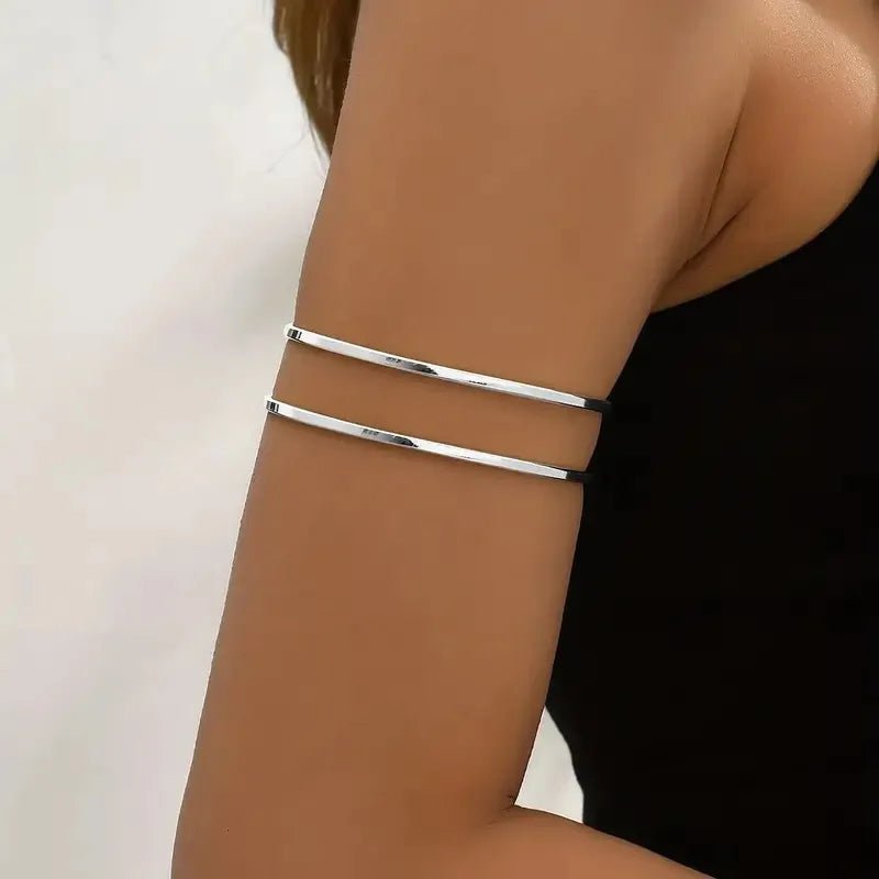 Bracelet de bras à ouverture supérieure minimaliste Vintage pour femmes, mode géométrique couleur or, bracelets circulaires, cadeaux de fête - FoytiShop