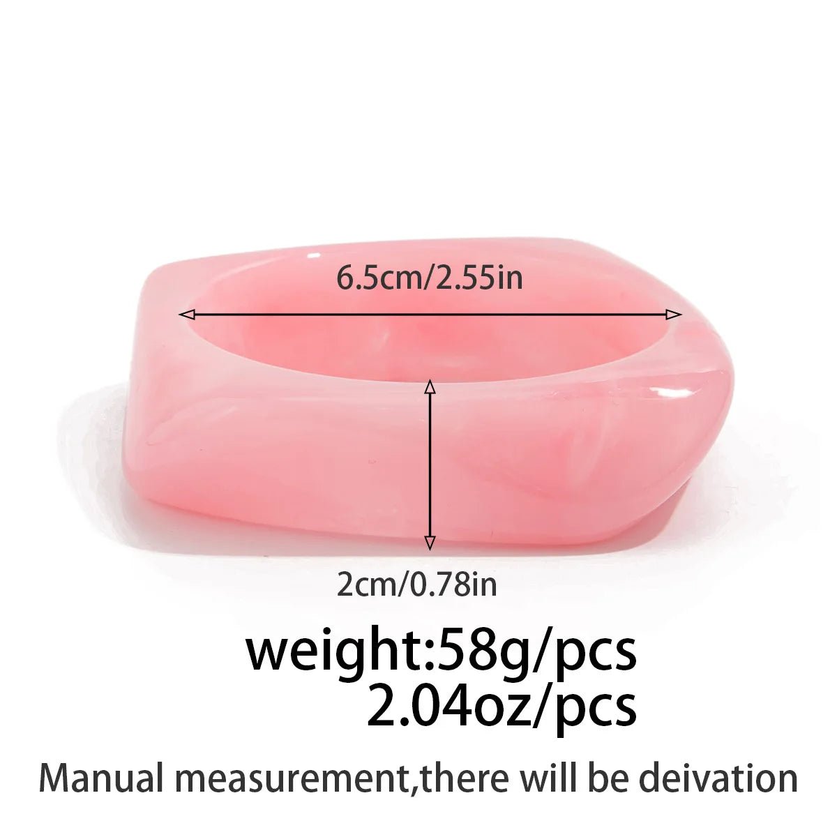 Bracelet Manchette Acrylique Boho Blanc & Rose – Ouverture Réglable Femme - FoytiShop