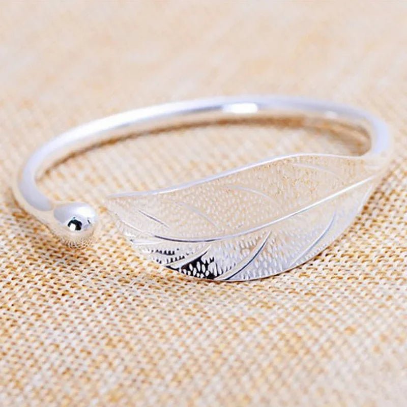Bracelet Manchette Argent 925 Feuille - Femme - FoytiShop