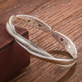 Bracelet Manchette Argent 925 Feuille - Femme - FoytiShop