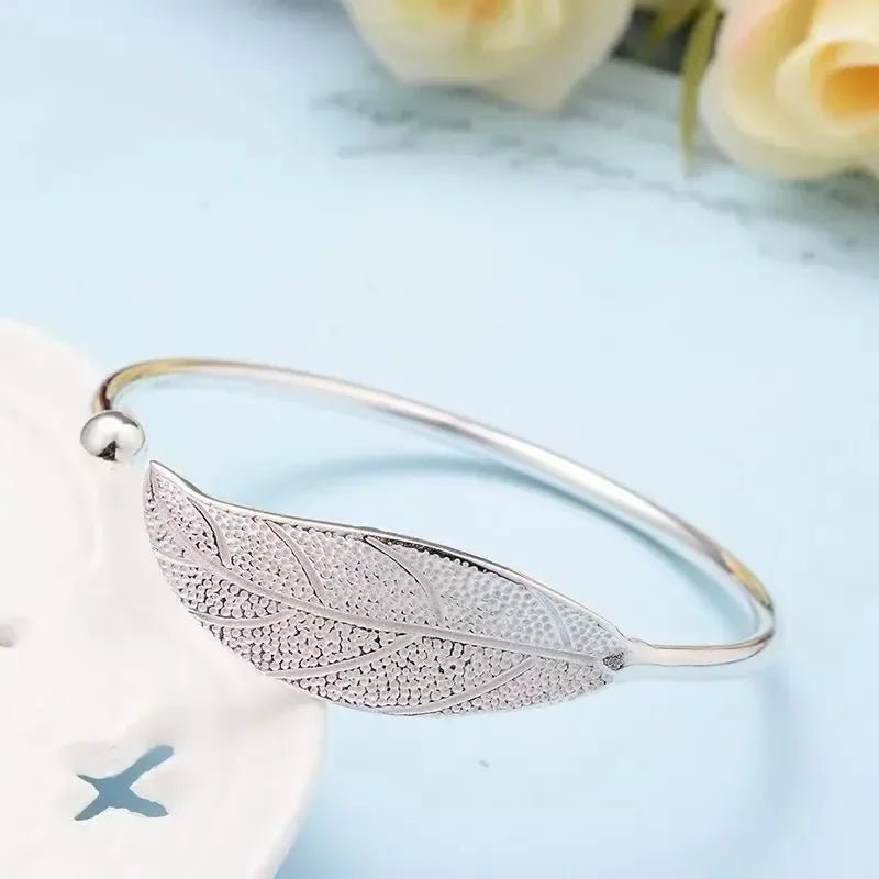 Bracelet Manchette Argent 925 Feuille - Femme - FoytiShop