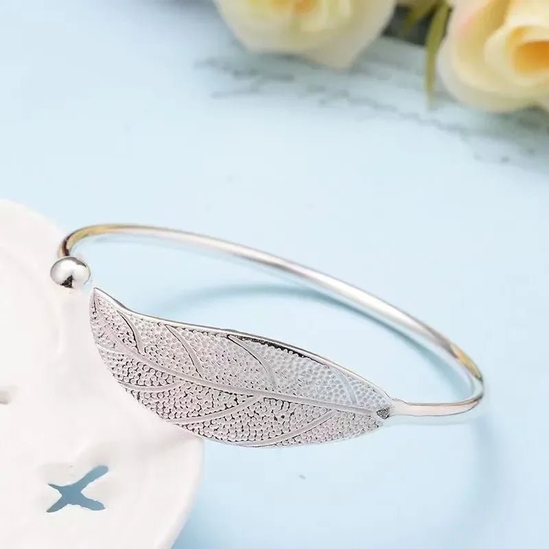 Bracelet Manchette Argent 925 Feuille - Femme - FoytiShop