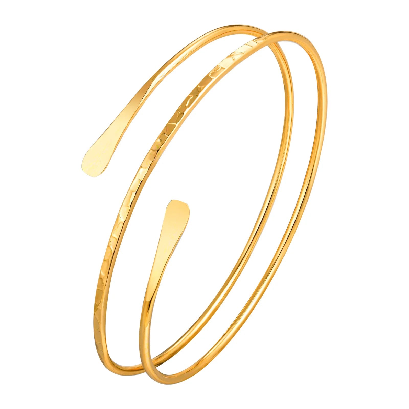 Bracelet manchette du haut du bras pour femmes, brassard minimaliste plaqué or, bijoux de fête - FoytiShop