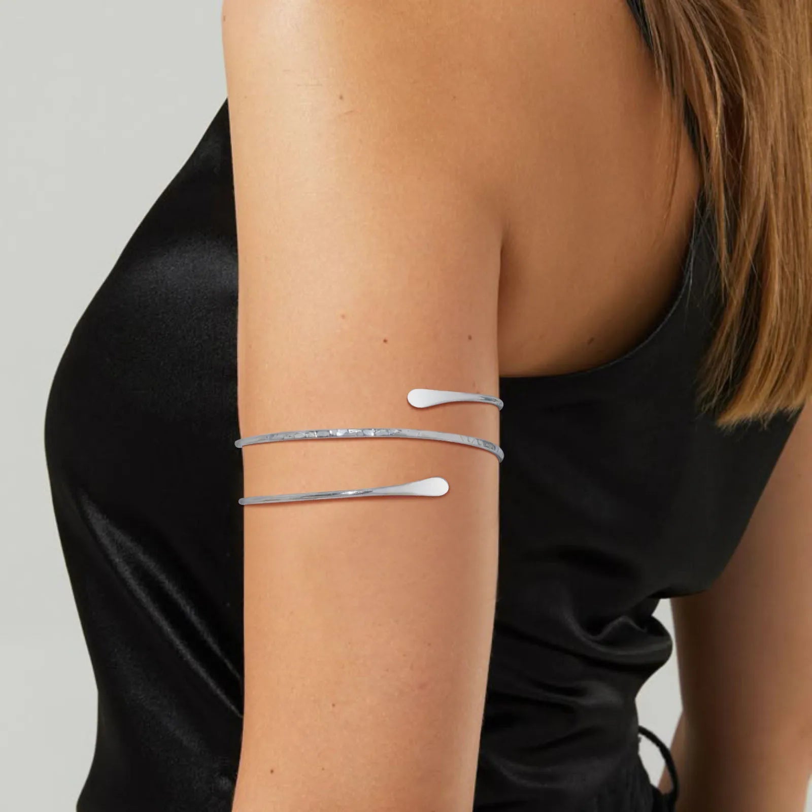 Bracelet manchette du haut du bras pour femmes, brassard minimaliste plaqué or, bijoux de fête - FoytiShop
