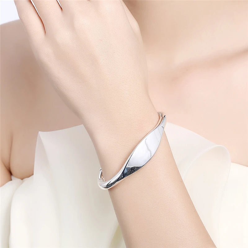 Bracelet manchette en argent Sterling 925 pour femmes et hommes - FoytiShop