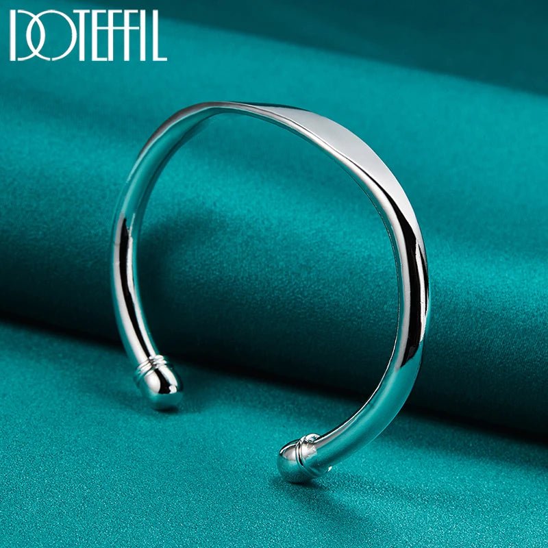 Bracelet manchette en argent Sterling 925 pour femmes et hommes - FoytiShop