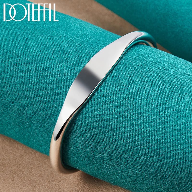 Bracelet manchette en argent Sterling 925 pour femmes et hommes - FoytiShop
