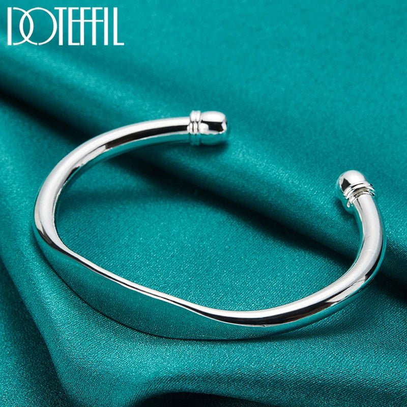 Bracelet manchette en argent Sterling 925 pour femmes et hommes - FoytiShop