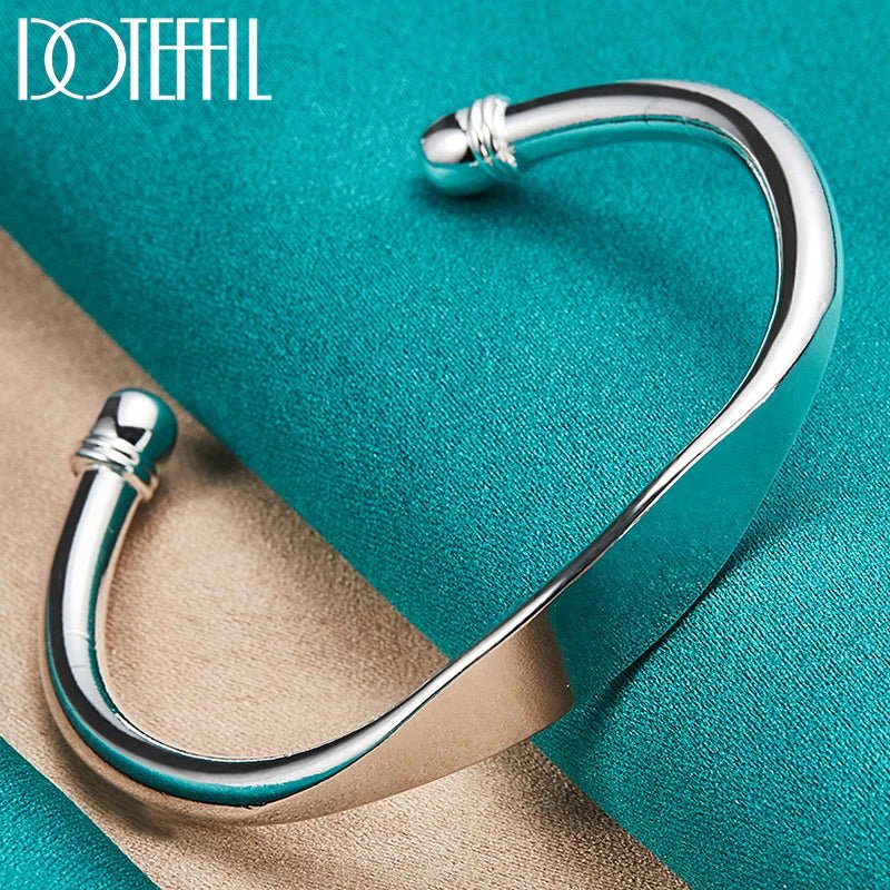 Bracelet manchette en argent Sterling 925 pour femmes et hommes - FoytiShop
