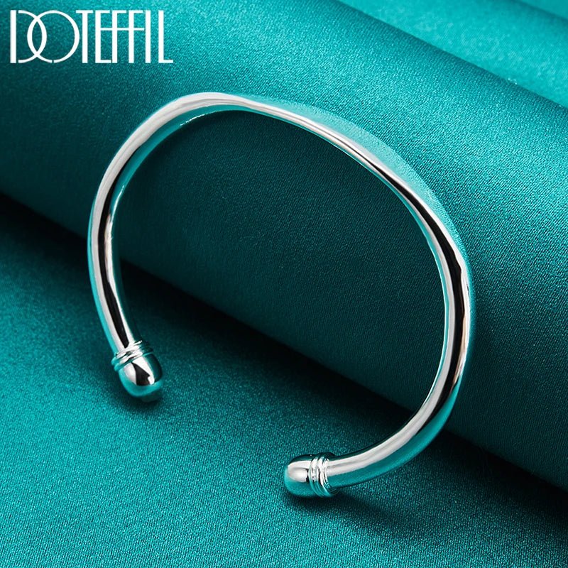 Bracelet manchette en argent Sterling 925 pour femmes et hommes - FoytiShop