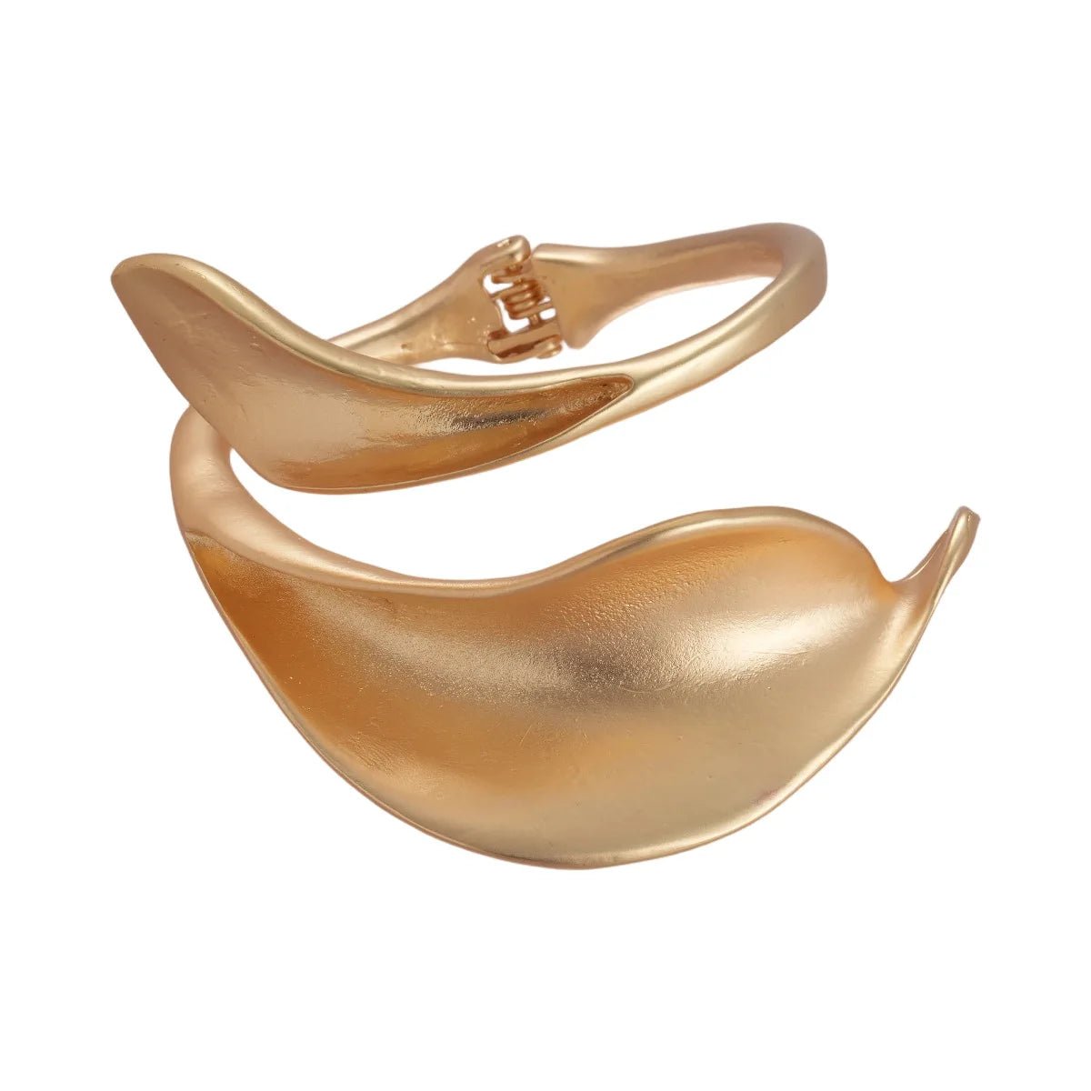 Bracelet Manchette Punk Feuilles Métal Mat – Or & Argent Femme - FoytiShop