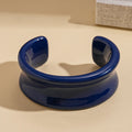 Bracelet Manchette Résine Bleu Foncé à Paillettes – Style Punk Femme - FoytiShop