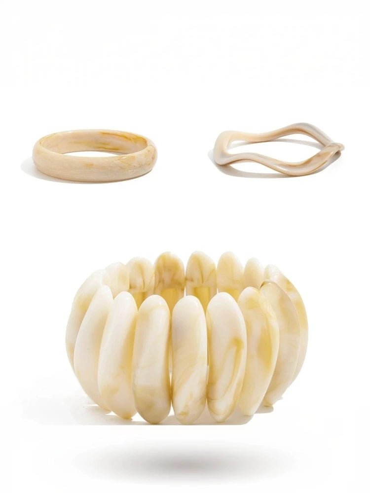 Bracelets de manchette Boho élégants – Bracelets à bras larges géométriques en résine acrylique pour femmes - FoytiShop