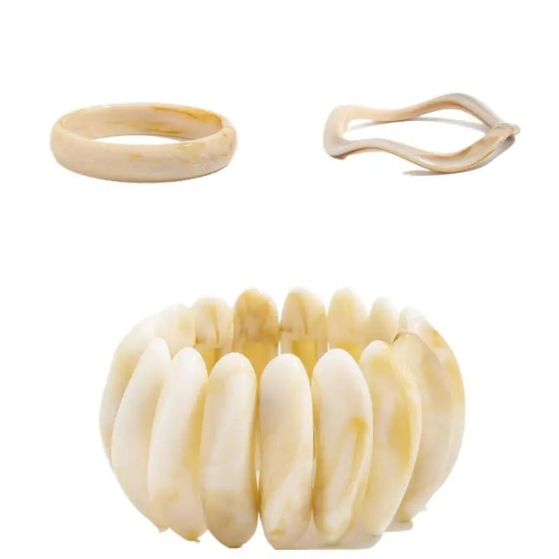 Bracelets de manchette Boho élégants – Bracelets à bras larges géométriques en résine acrylique pour femmes - FoytiShop