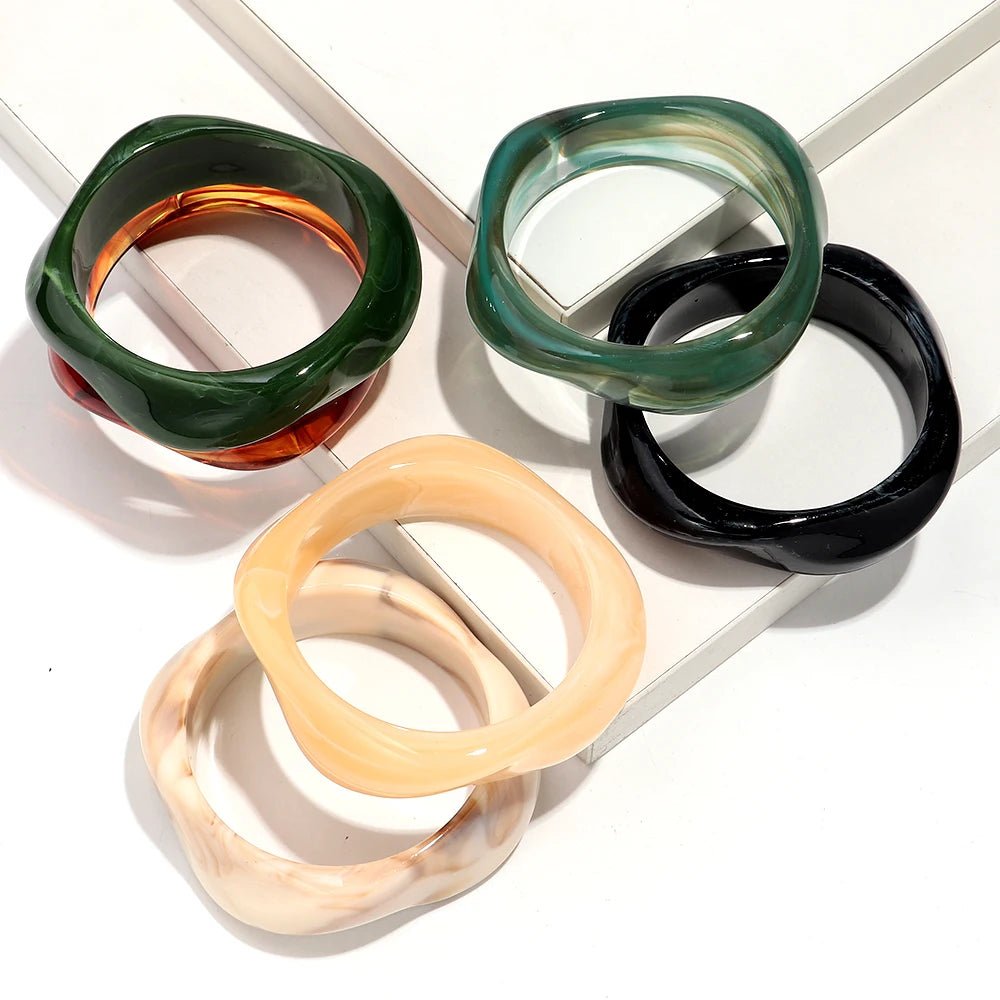 Bracelets épais géométriques irréguliers en acrylique pour femmes - FoytiShop