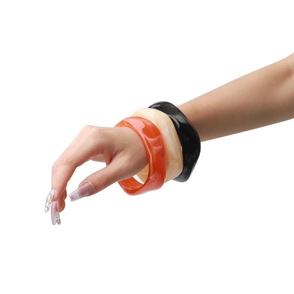 Bracelets épais géométriques irréguliers en acrylique pour femmes - FoytiShop