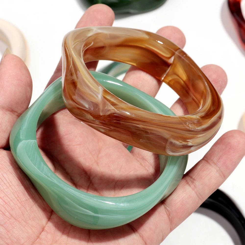 Bracelets épais géométriques irréguliers en acrylique pour femmes - FoytiShop