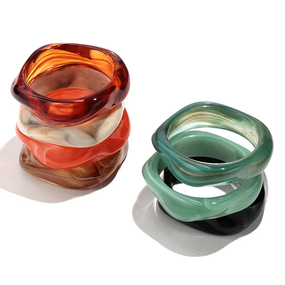 Bracelets épais géométriques irréguliers en acrylique pour femmes - FoytiShop