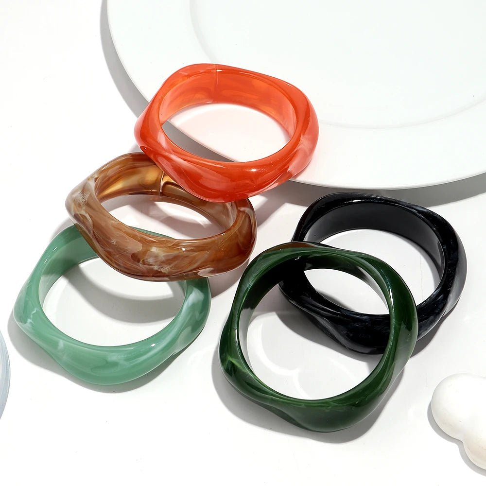 Bracelets épais géométriques irréguliers en acrylique pour femmes - FoytiShop