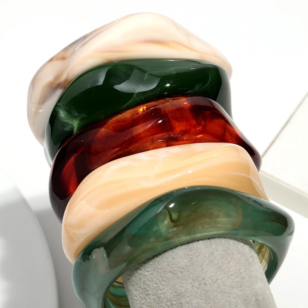 Bracelets épais géométriques irréguliers en acrylique pour femmes - FoytiShop
