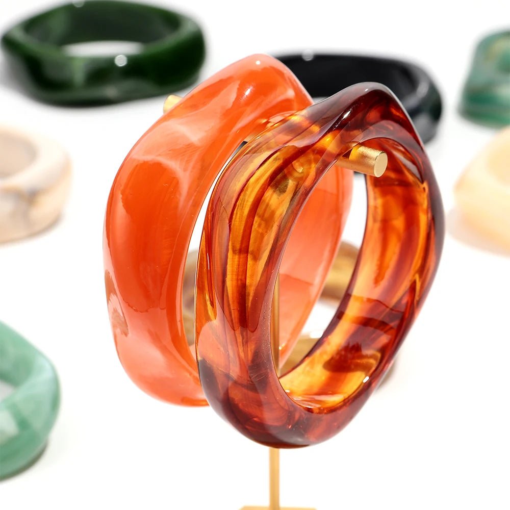Bracelets épais géométriques irréguliers en acrylique pour femmes - FoytiShop