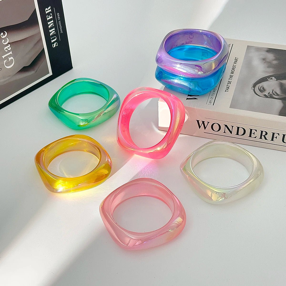 Bracelets Géométriques Résine Transparente – 7 Styles Boho Femme - FoytiShop
