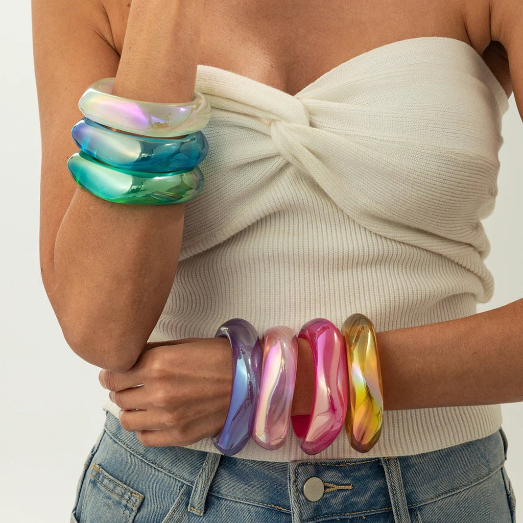 Bracelets Géométriques Résine Transparente – 7 Styles Boho Femme - FoytiShop