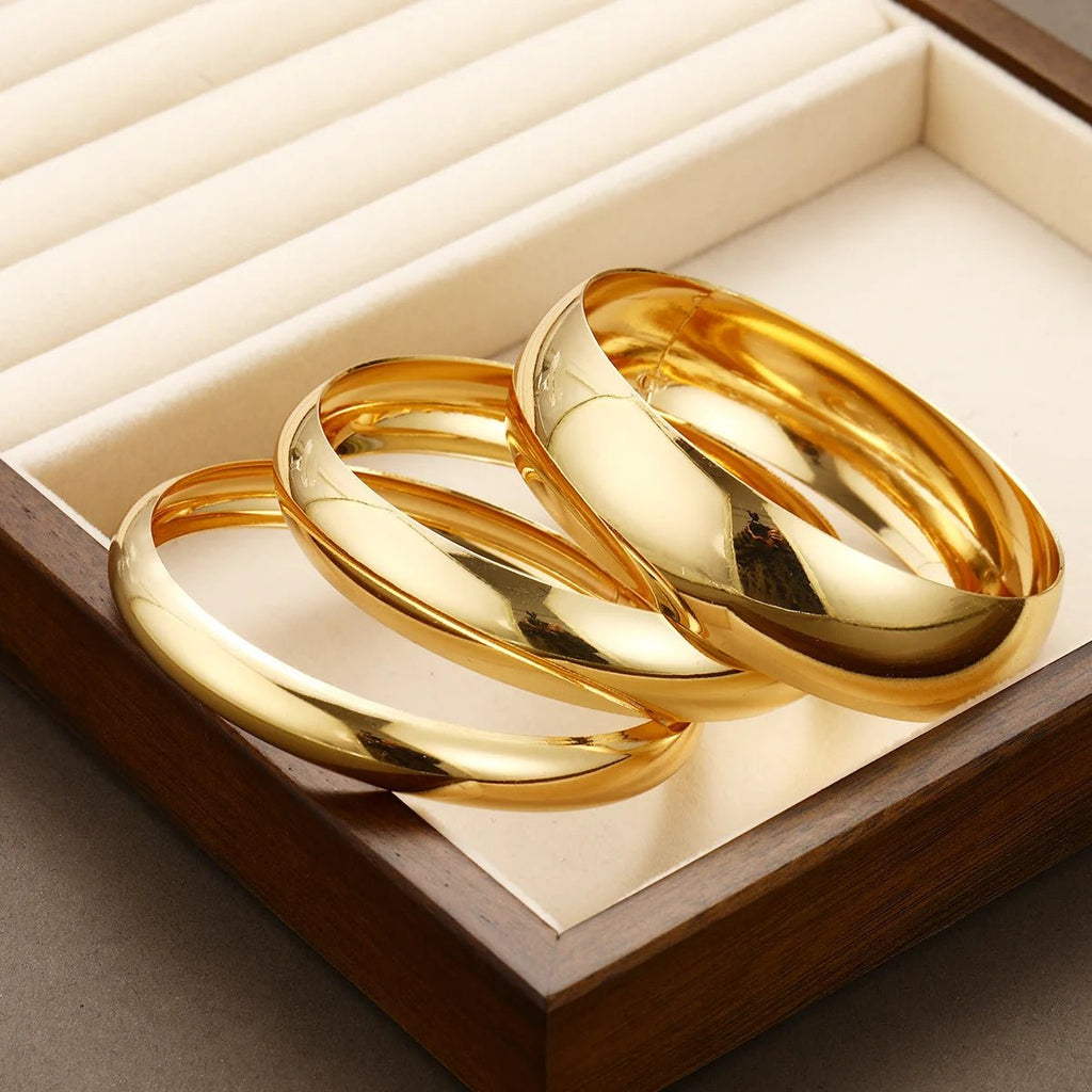 💎 Bracelets Larges Classiques Couleur Or Femme - Métal Lourd Exagéré Luxe - FoytiShop