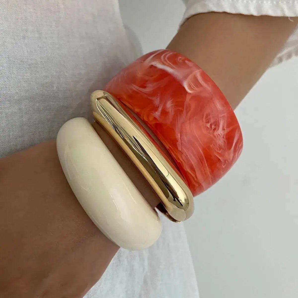 Bracelets Larges Résine Boho Géométrique – 3 Styles Hip Hop Femme - FoytiShop