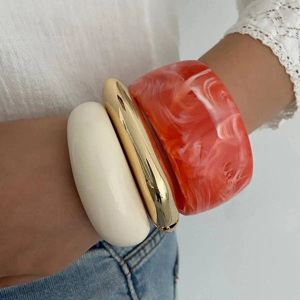 Bracelets Larges Résine Boho Géométrique – 3 Styles Hip Hop Femme - FoytiShop