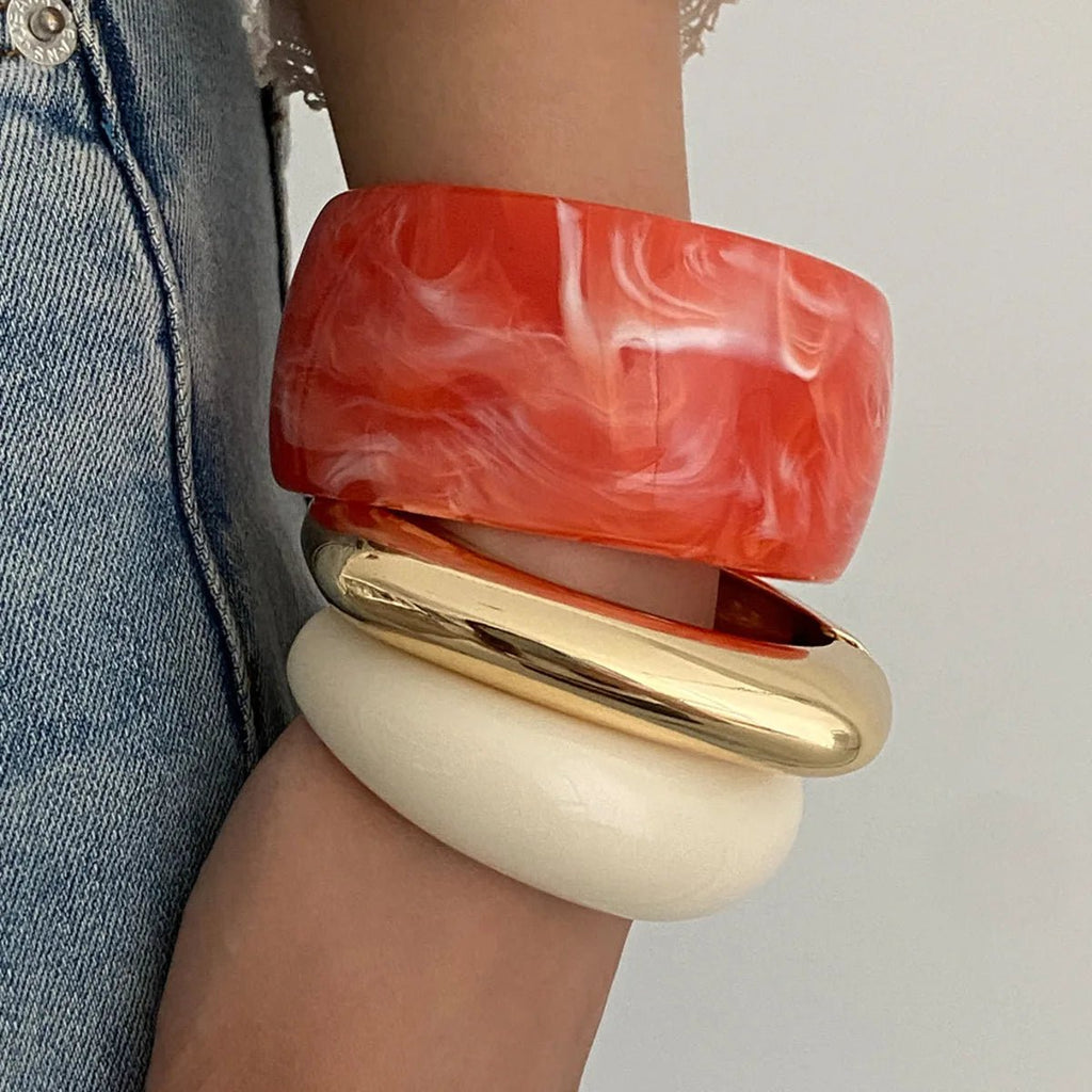 Bracelets Larges Résine Boho Géométrique – 3 Styles Hip Hop Femme - FoytiShop