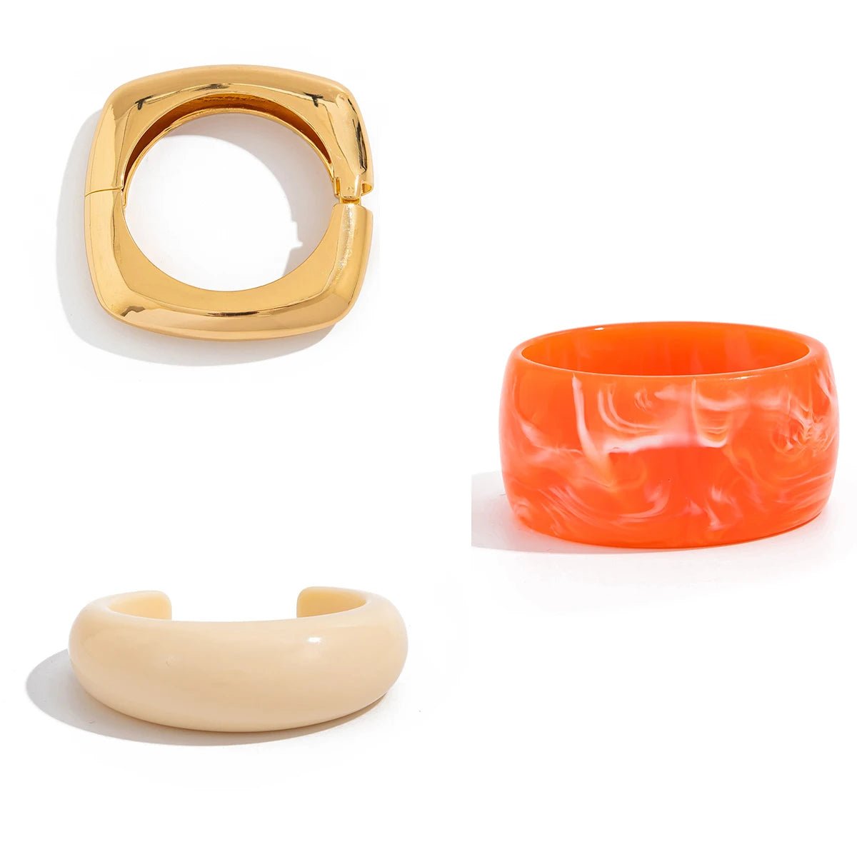 Bracelets Larges Résine Boho Géométrique – 3 Styles Hip Hop Femme - FoytiShop