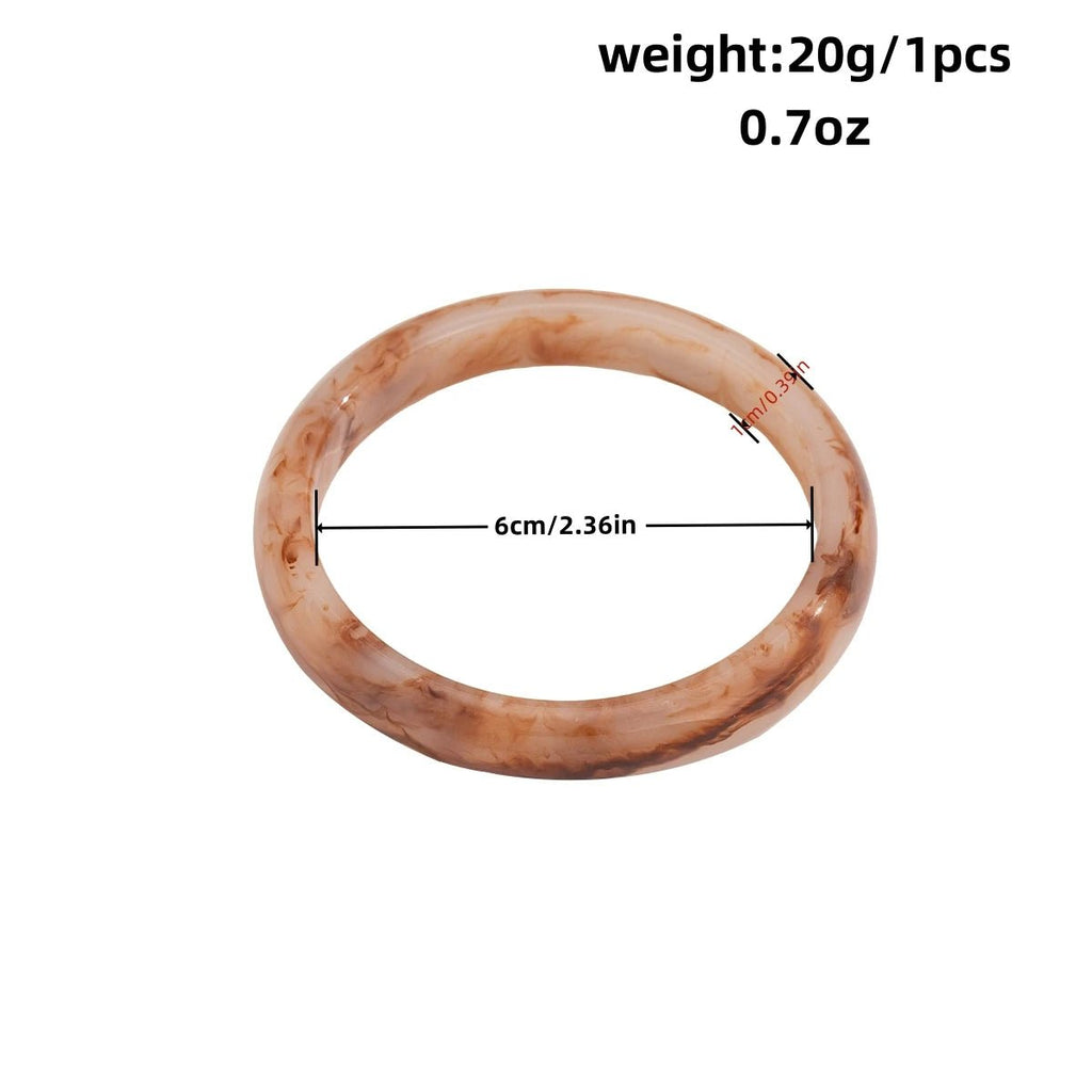 Bracelets Larges Résine Vintage Beige & Marron – Style Élégant Femme - FoytiShop