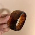 Bracelets Larges Résine Vintage Beige & Marron – Style Élégant Femme - FoytiShop