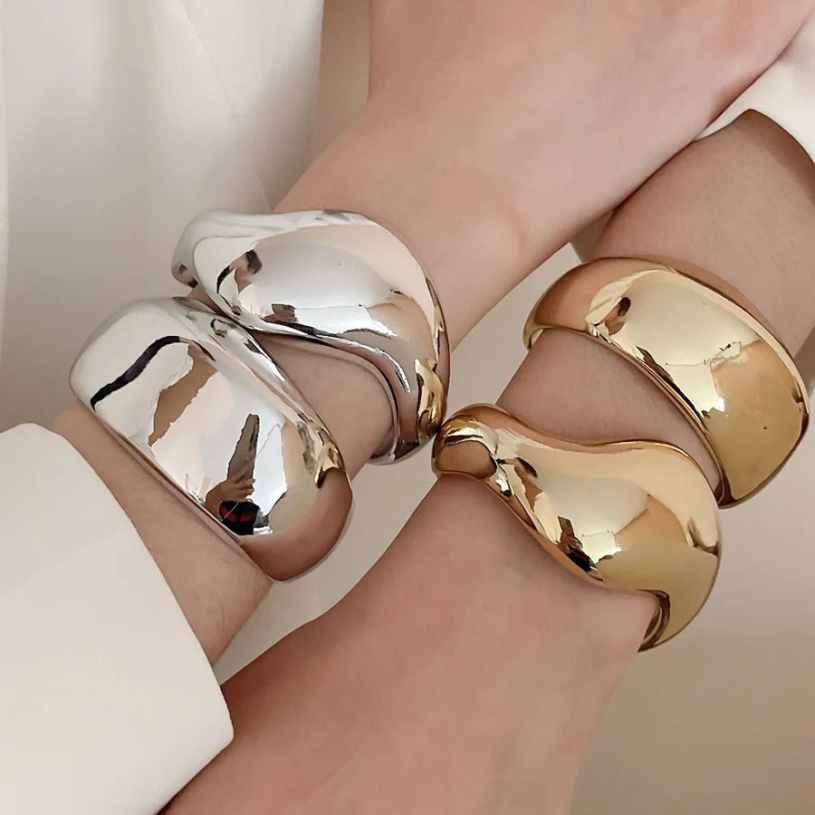 🔶 Bracelets Ouverts Torsadés Géométriques Irréguliers Femme - Tempérament Exagéré - FoytiShop