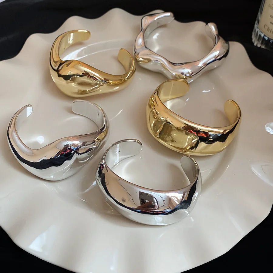 🔶 Bracelets Ouverts Torsadés Géométriques Irréguliers Femme - Tempérament Exagéré - FoytiShop