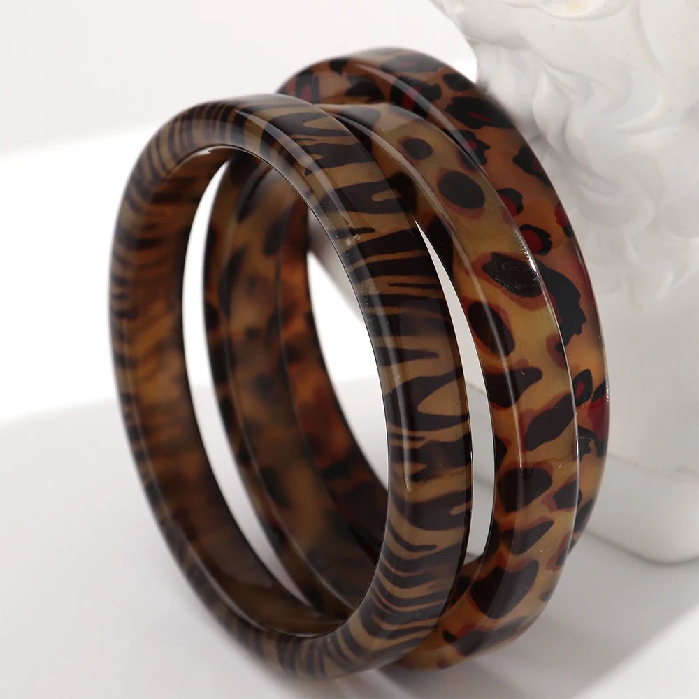 🐆 Bracelets Ronds Vintage Résine Léopard Femme - Bijoux Mode 2026 - FoytiShop