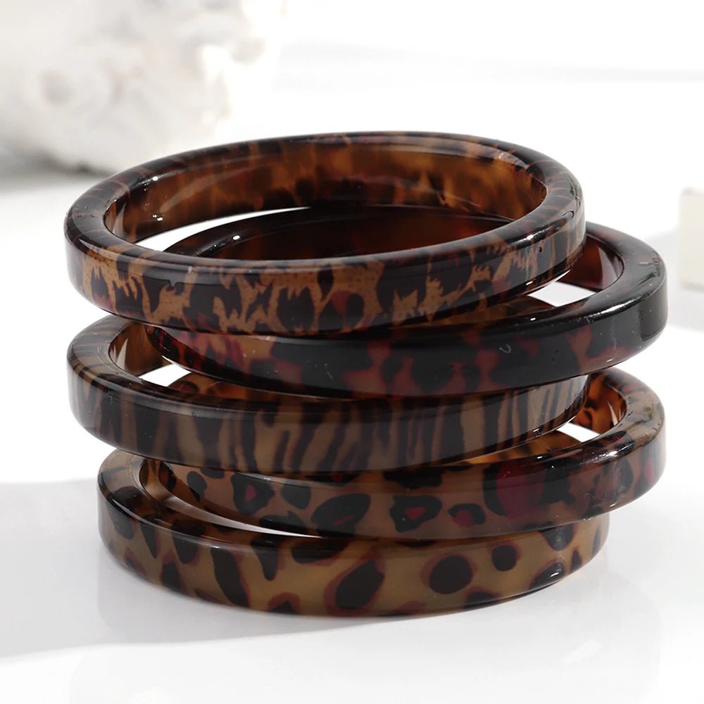 🐆 Bracelets Ronds Vintage Résine Léopard Femme - Bijoux Mode 2026 - FoytiShop