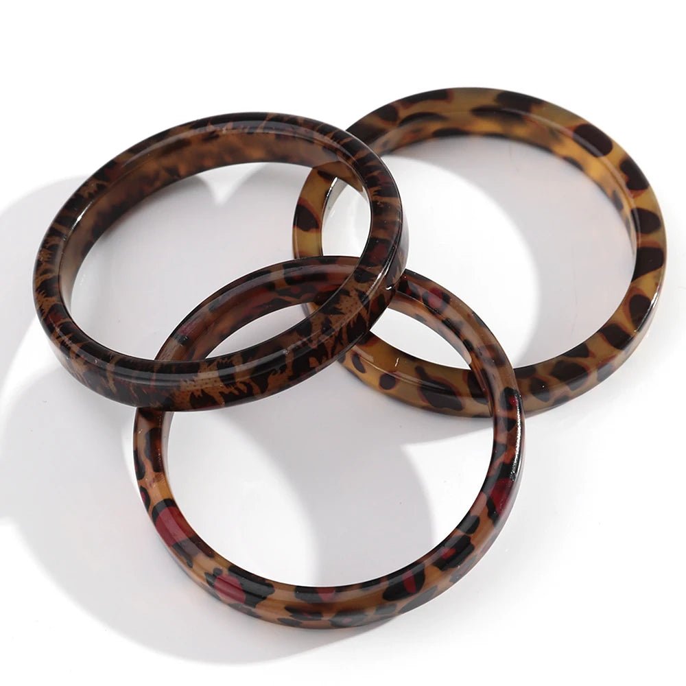 🐆 Bracelets Ronds Vintage Résine Léopard Femme - Bijoux Mode 2026 - FoytiShop