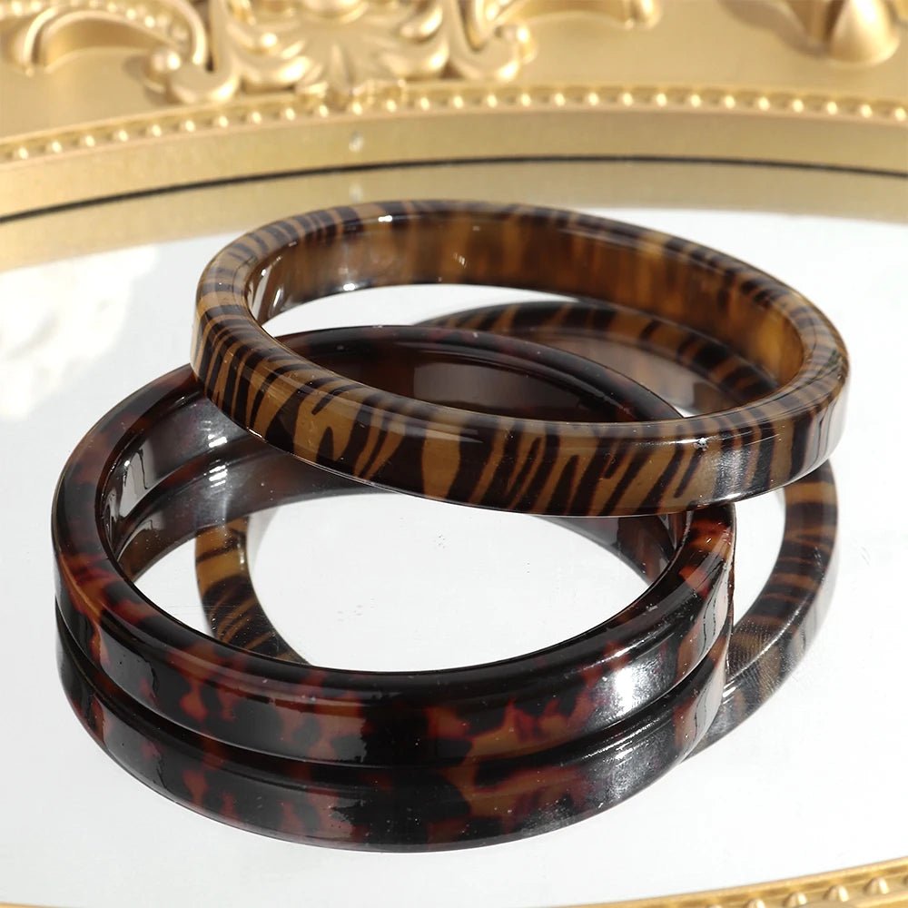 🐆 Bracelets Ronds Vintage Résine Léopard Femme - Bijoux Mode 2026 - FoytiShop