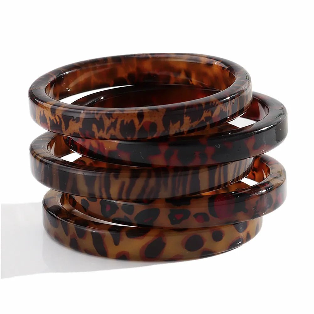 🐆 Bracelets Ronds Vintage Résine Léopard Femme - Bijoux Mode 2026 - FoytiShop
