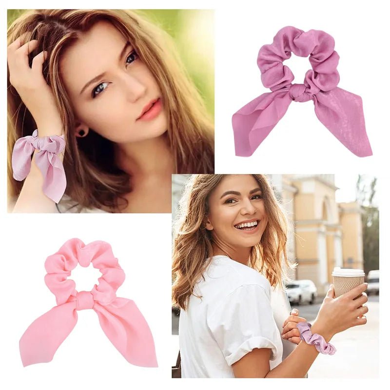 Chouchou Mousseline Soie - Élastique Cheveux Couleur Unie Femme - FoytiShop
