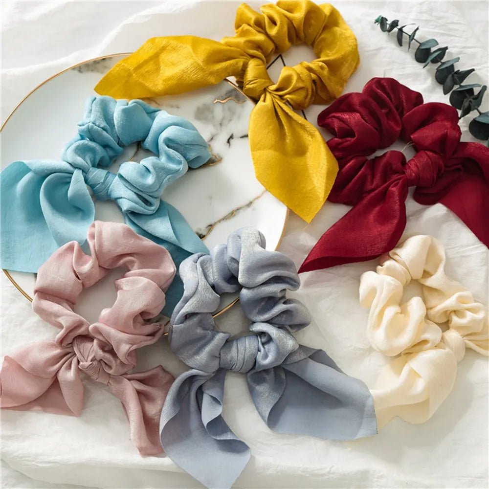 Chouchou Mousseline Soie - Élastique Cheveux Couleur Unie Femme - FoytiShop