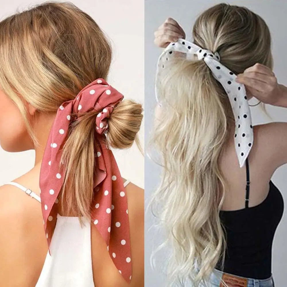 Chouchou Pois Long - Élastique Cheveux Écharpe Queue de Cheval Femme - FoytiShop