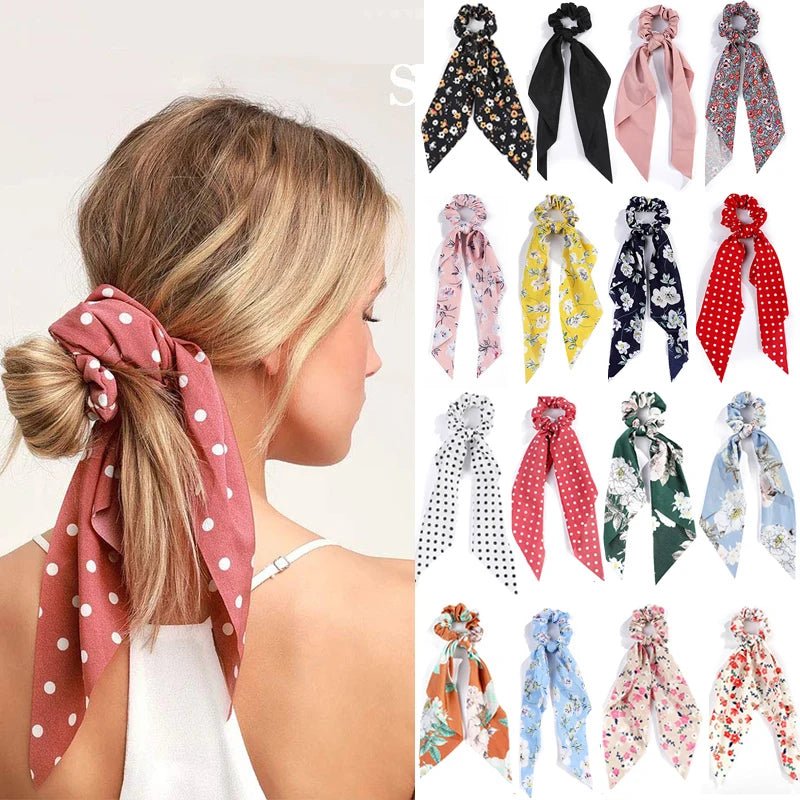 Chouchou Pois Long - Élastique Cheveux Écharpe Queue de Cheval Femme - FoytiShop