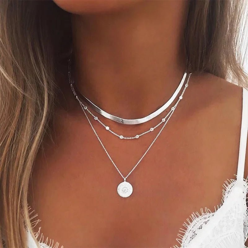 Collier Argent 925 Trois Couches - Femme - FoytiShop