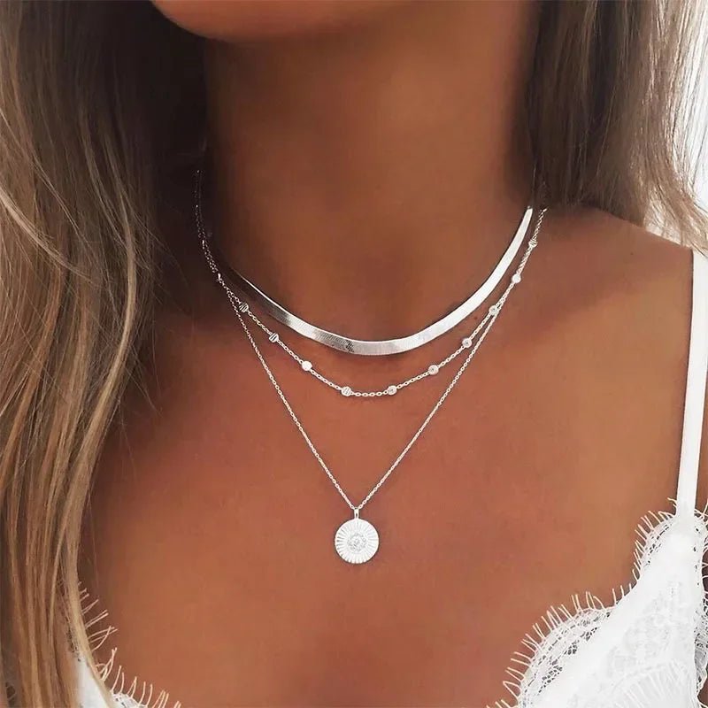 Collier Argent 925 Trois Couches - Femme - FoytiShop